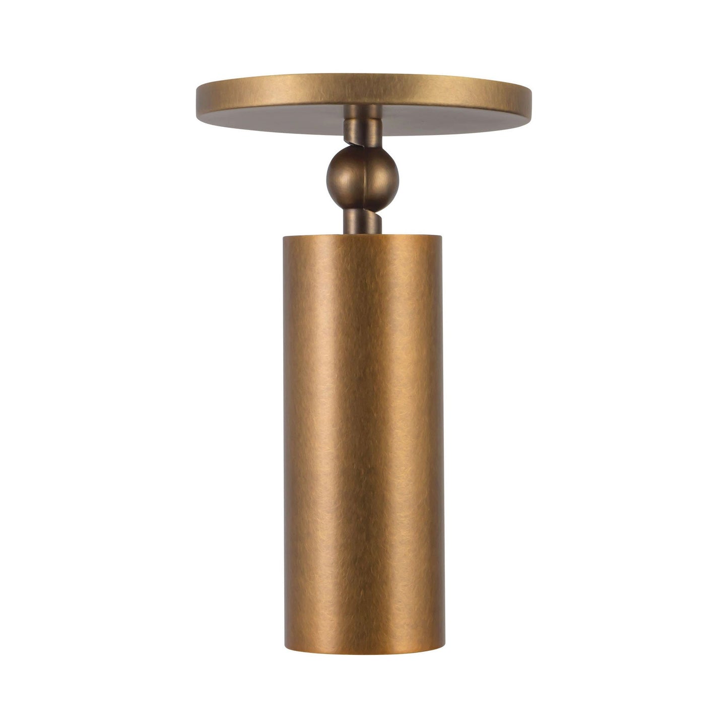 Mason Adjustable LED Semi Flush Mount Ceiling Light in Vintage Brass.