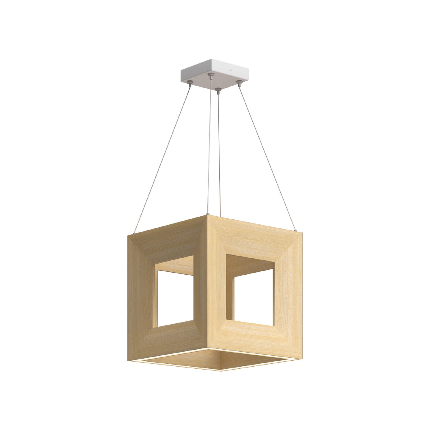 Morina LED Pendant Light in White Oak (Small).