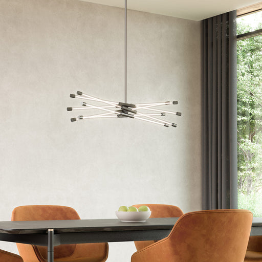 Motif LED Linear Pendant Light in dining room.