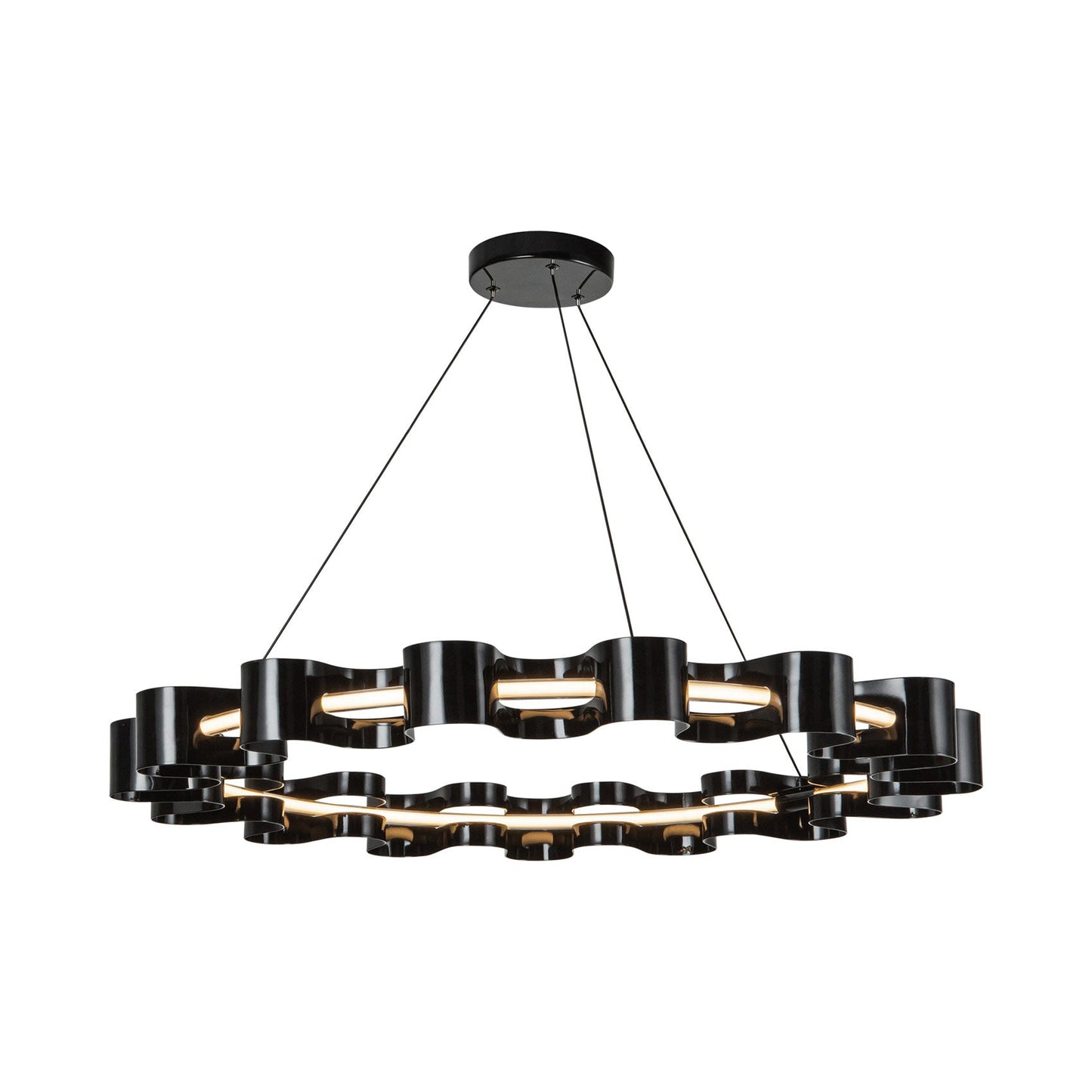 Nami LED Chandelier in Gloss Black.