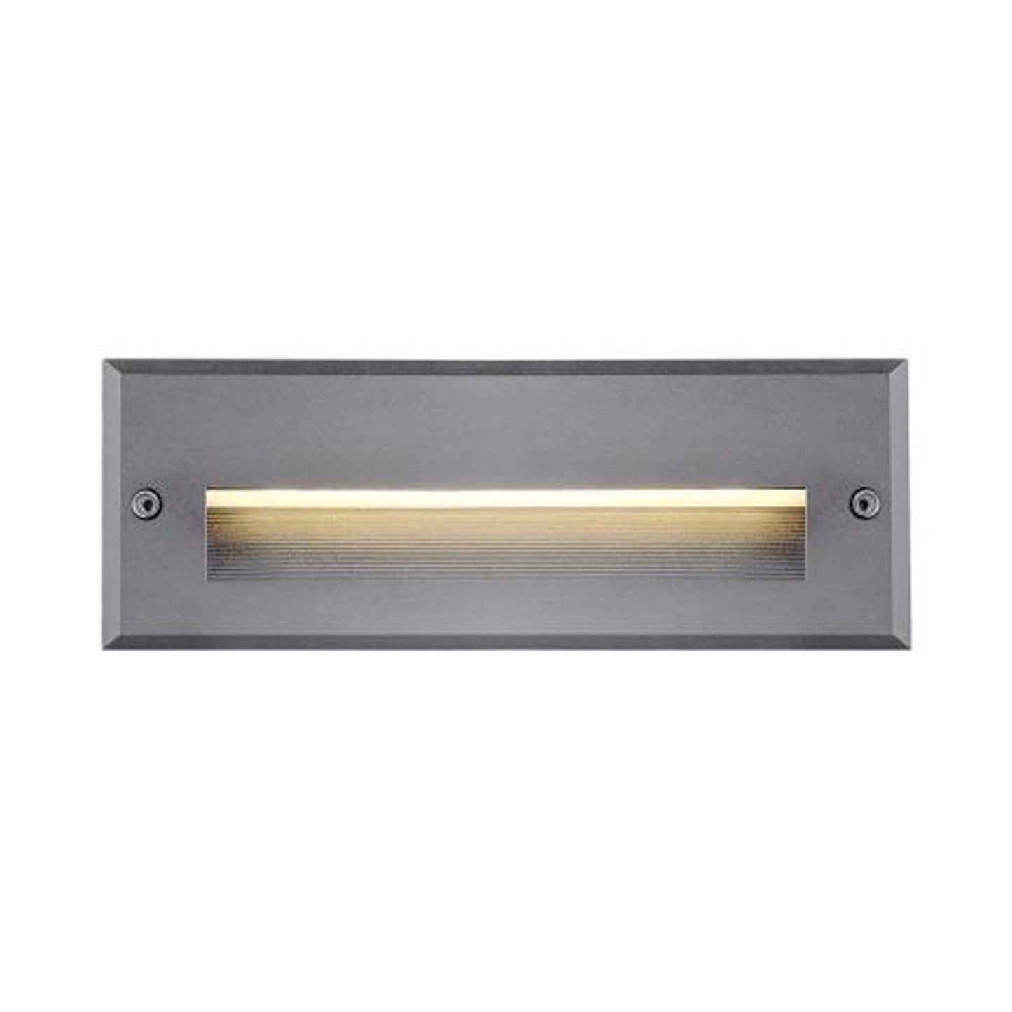Newport Outdoor LED Recessed Wall Light in Wide Horizontal/Grey (Small).