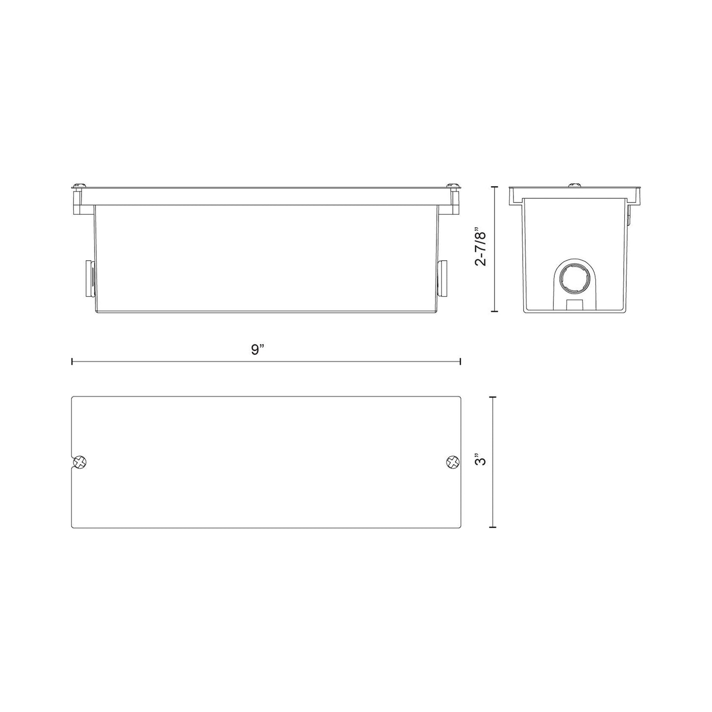 Newport Recessed CBOX - line drawing.