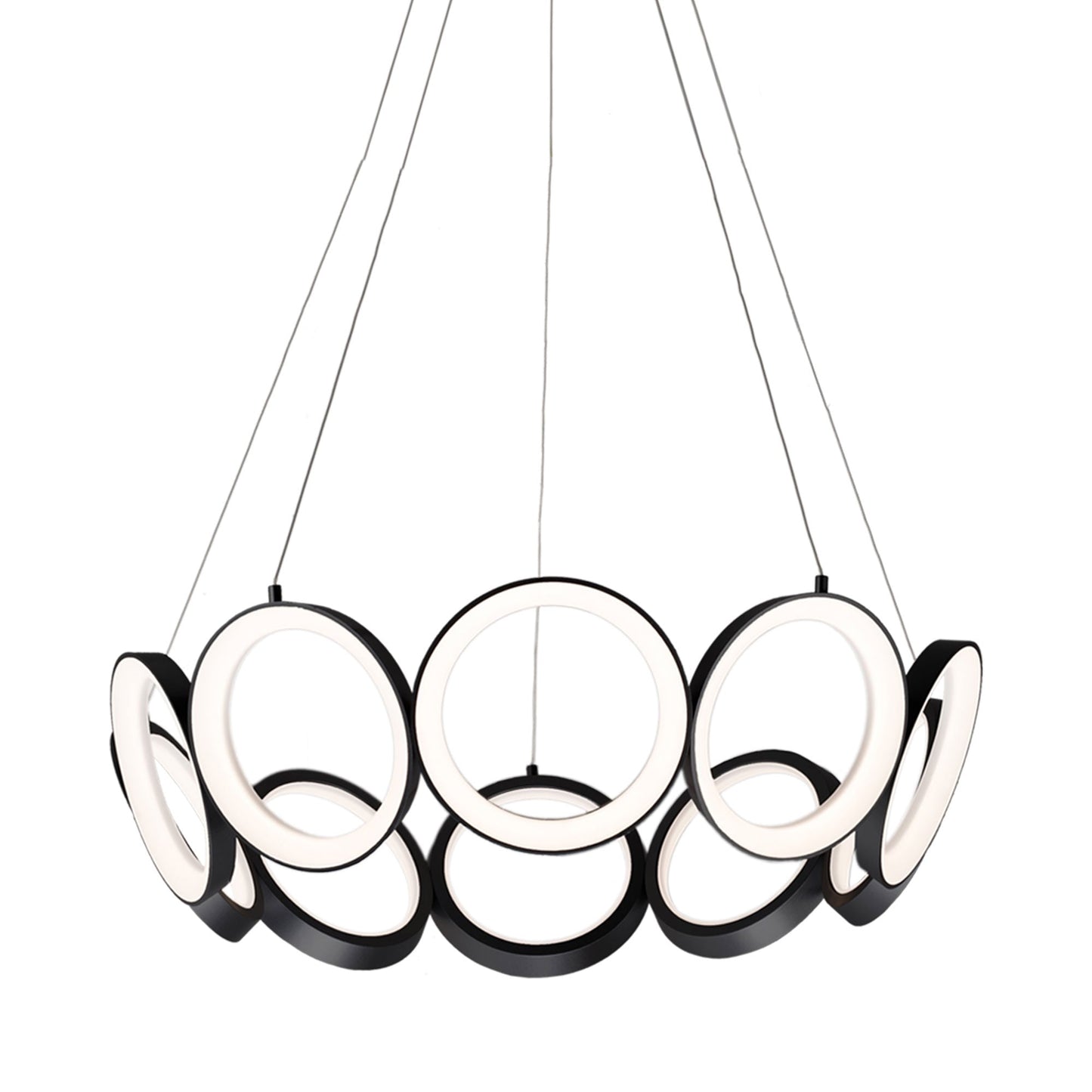Oros LED Chandelier in Black (Large).
