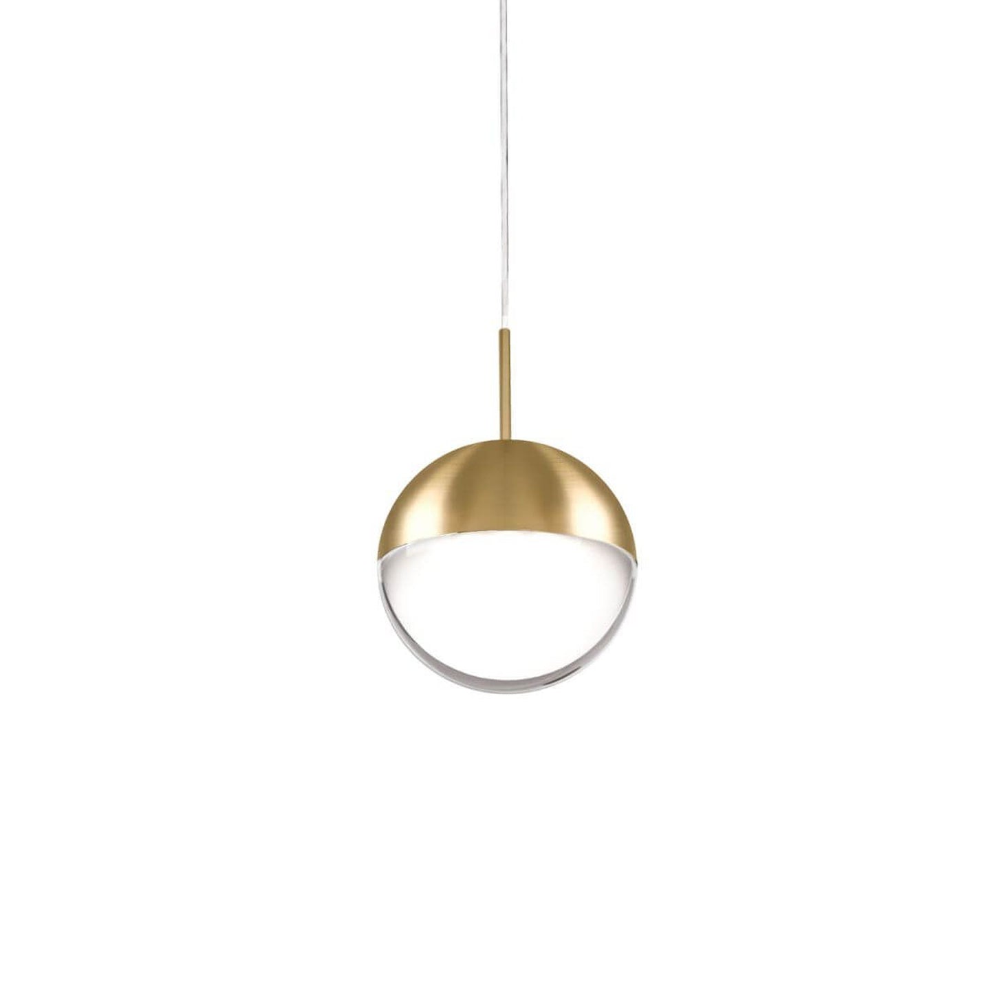 Pluto LED Pendant Light in Brushed Gold.
