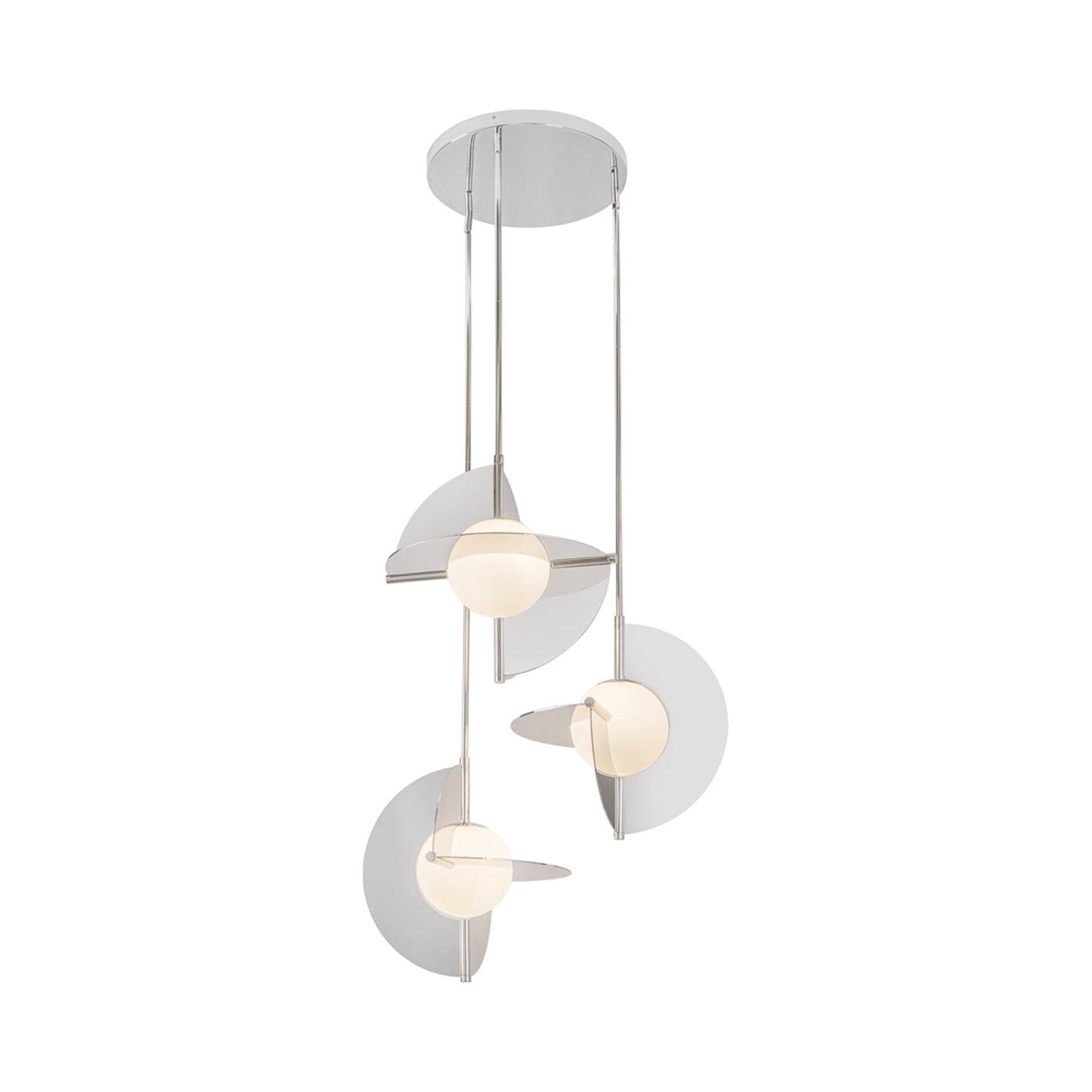 Scorpio LED Chandelier in Polished Nickel.