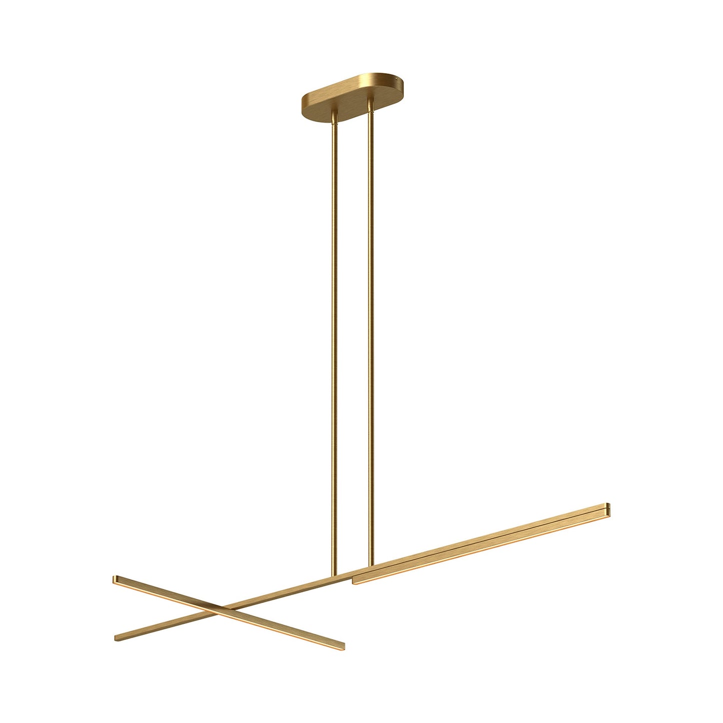 Shift LED Linear Pendant Light in Brushed Gold (Large).