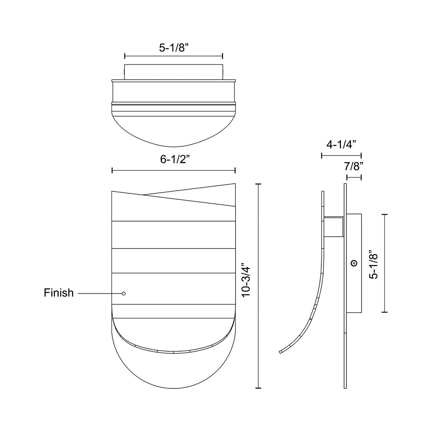 Sonder LED Wall Light - line drawing.