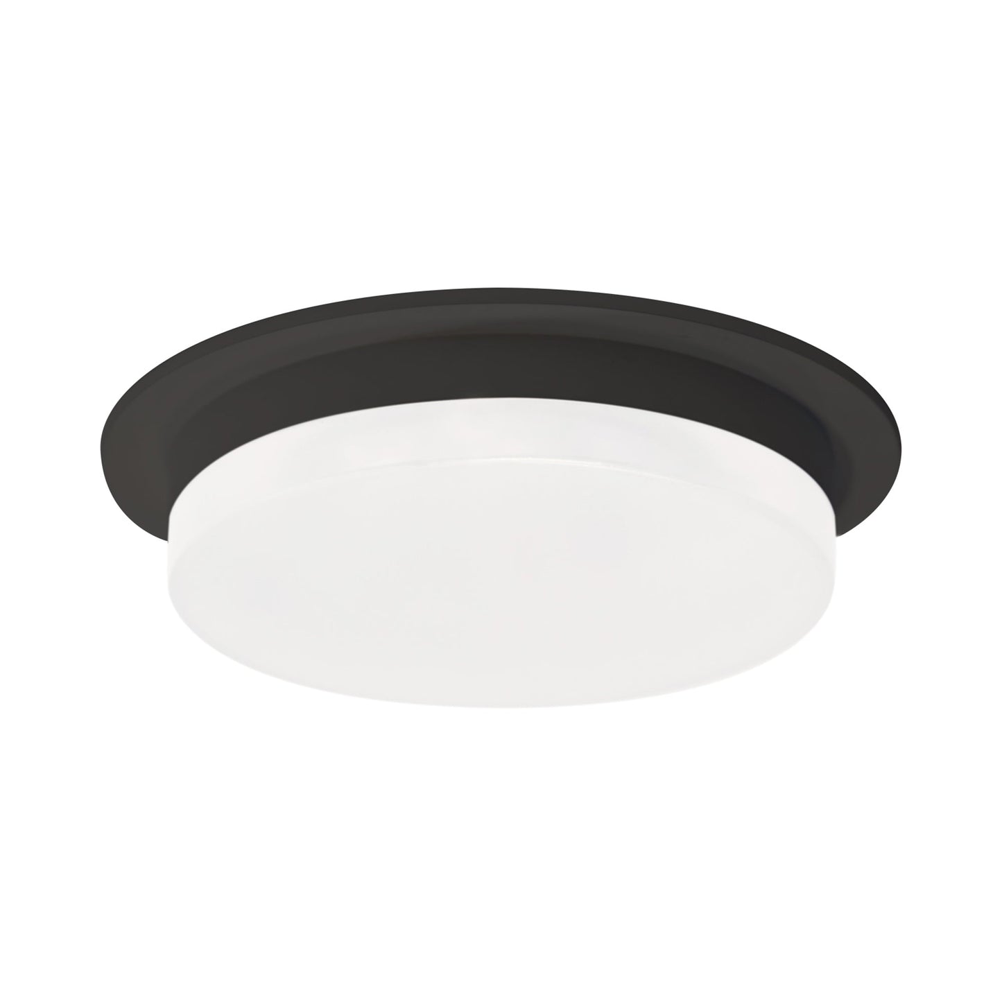 Stockton LED Flush Mount Ceiling Light in Black.