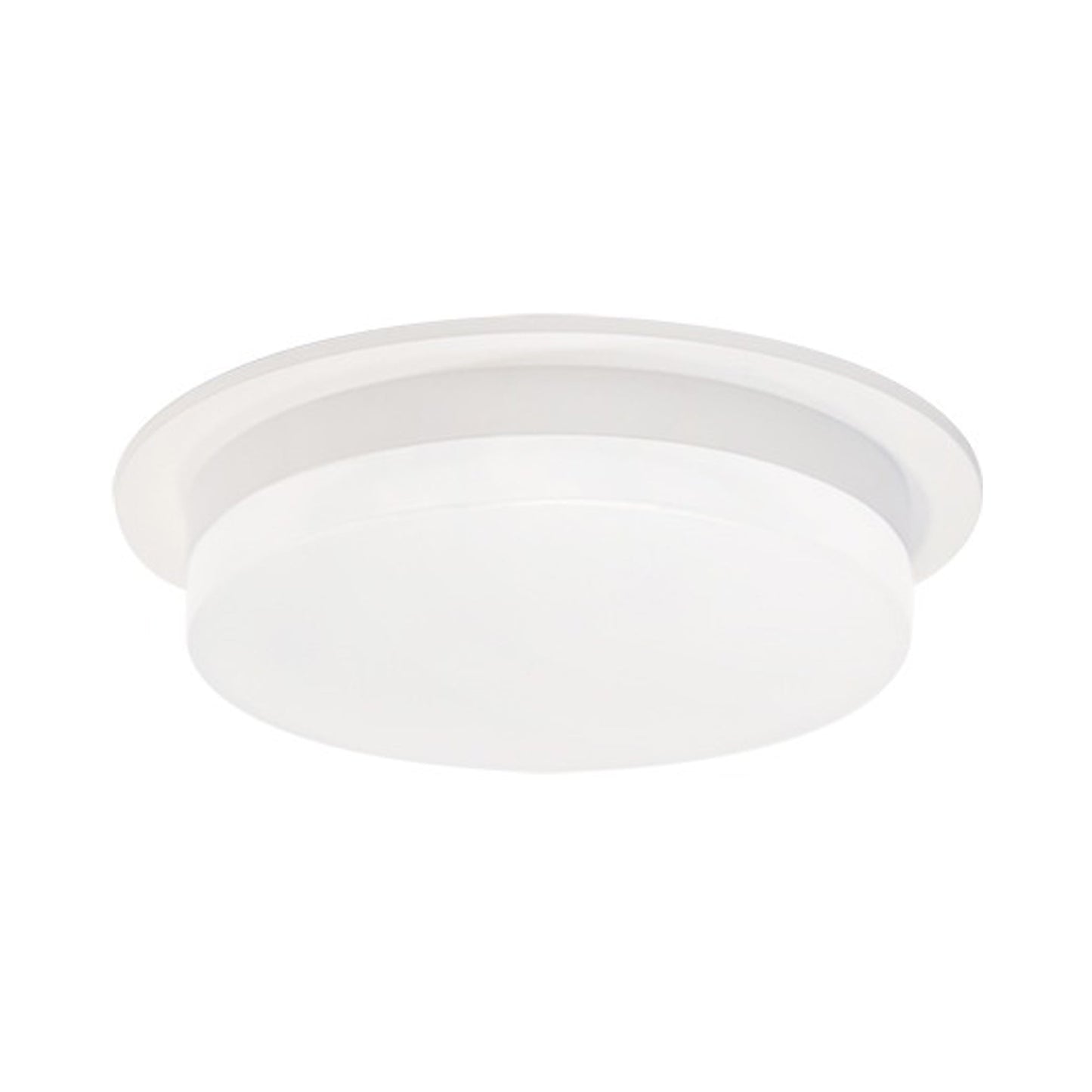 Stockton LED Flush Mount Ceiling Light in White.