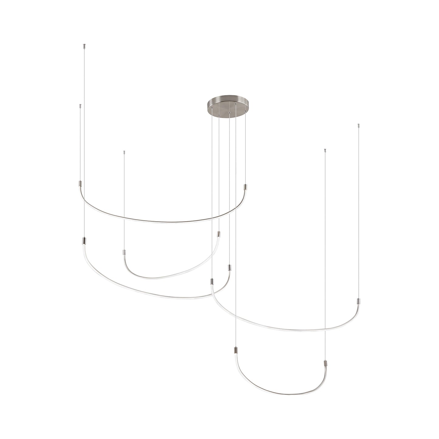 Talis LED Multi Light Pendant Light in Brushed Nickel (5-Illumination Bar) (90.25-Inch).