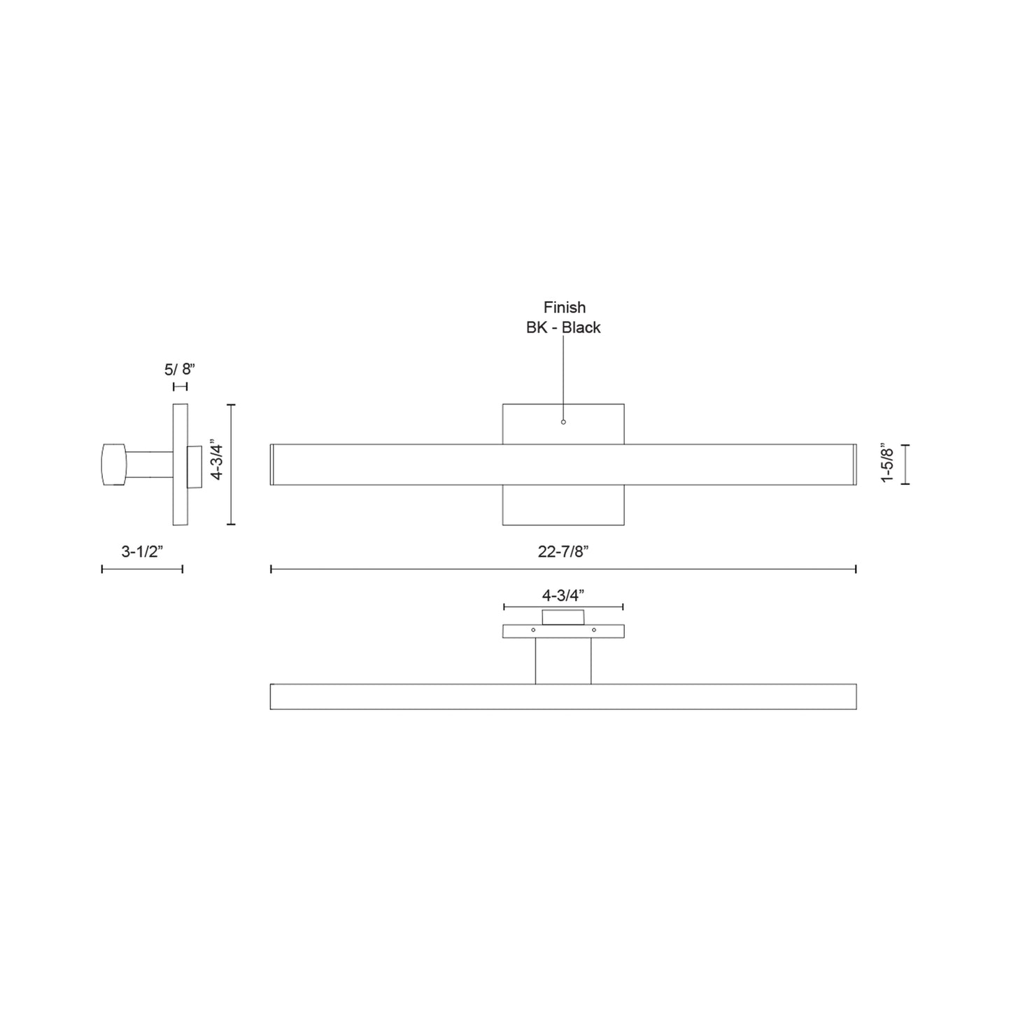 Tila LED Bath Vanity Light - line drawing.