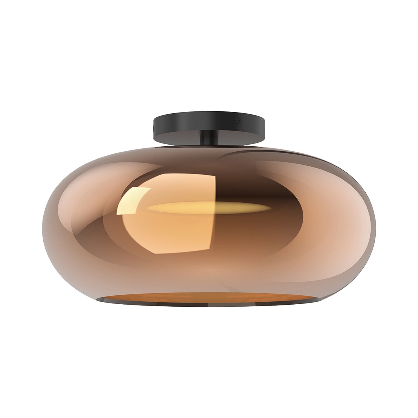 Trinity LED Semi Flush Mount Ceiling Light in Copper.