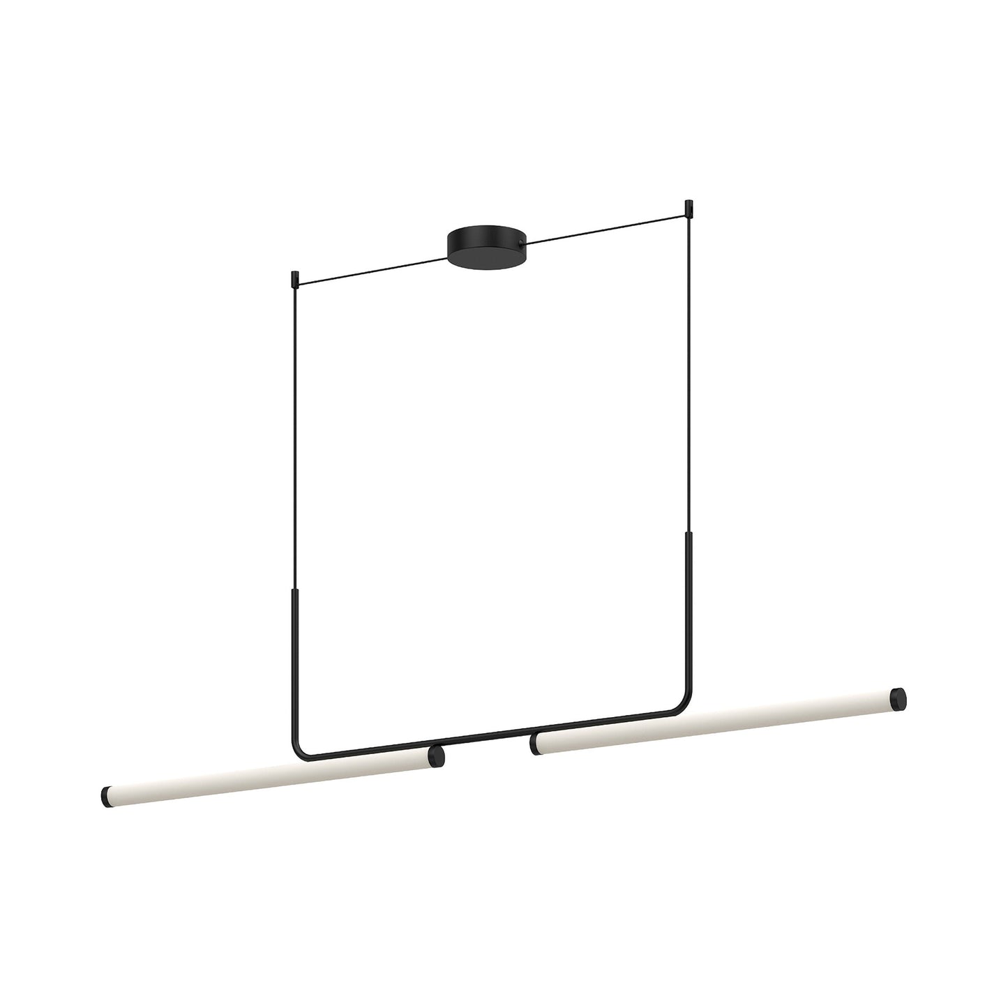 Vesper LED Linear Pendant Light in Textured Black (2-Light).