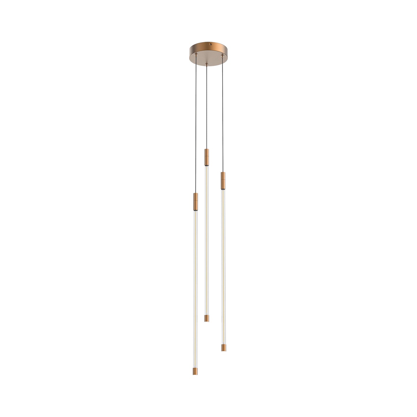 Motif 3-Light LED Pendant Light in Brushed Gold (Large).