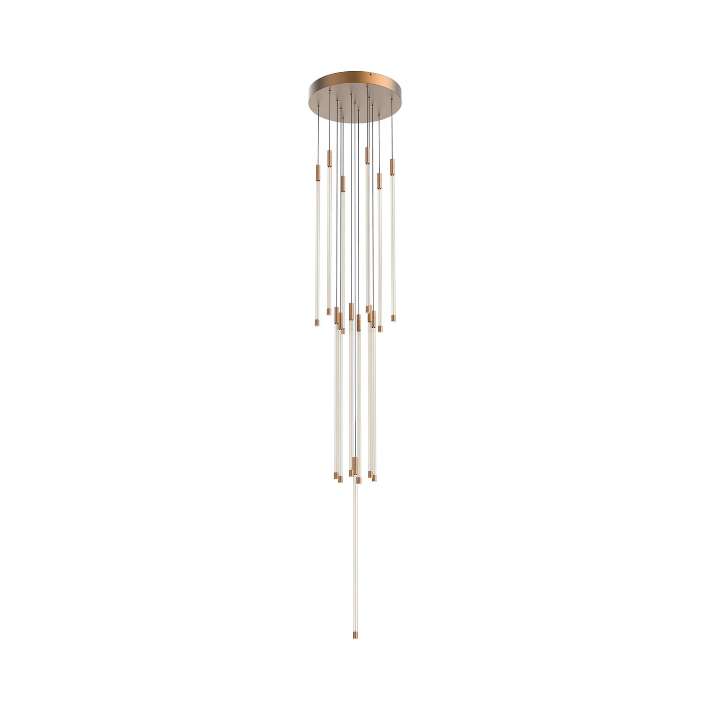 Motif Round LED Pendant Light in Brushed Gold (Large).