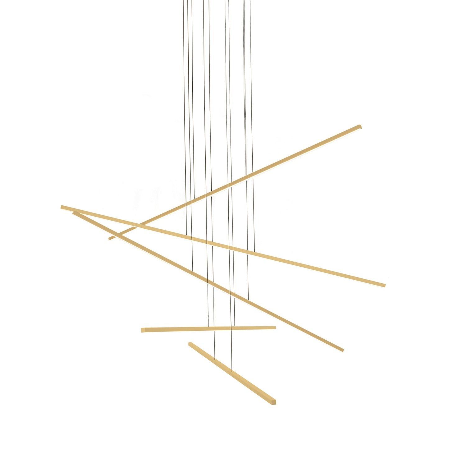 Vega Minor LED Multi Light Pendant Light in Brushed Gold (5-Bar).