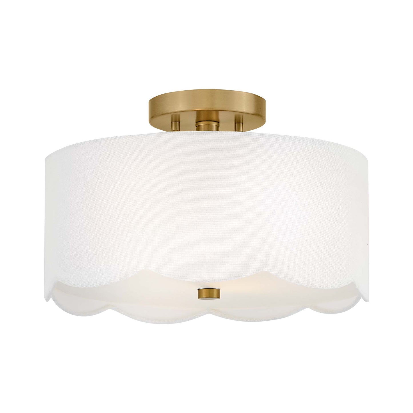 Bliss Semi Flush Mount Ceiling Light in Lacquered Brass.