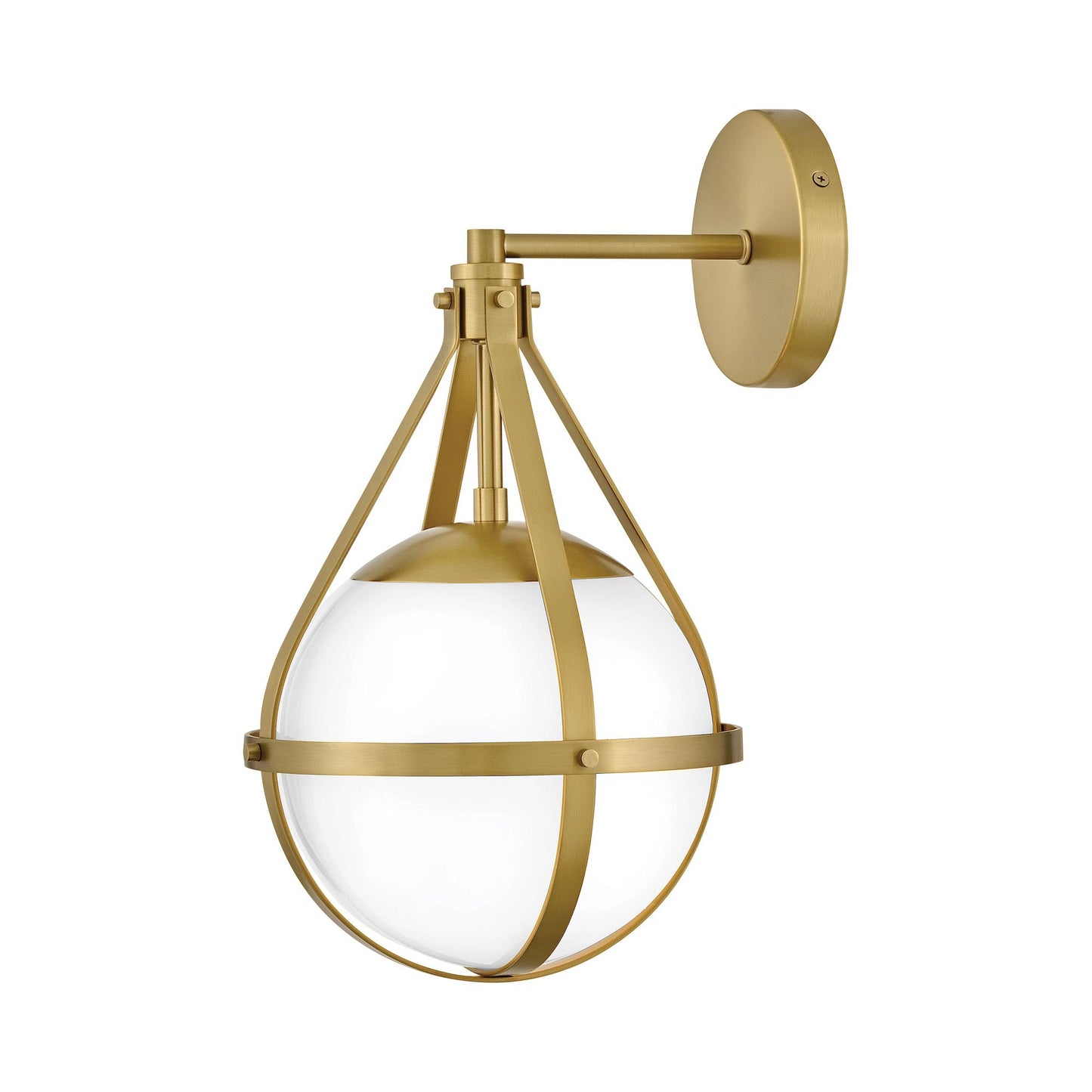 Colby Wall Light in Lacquered Brass.