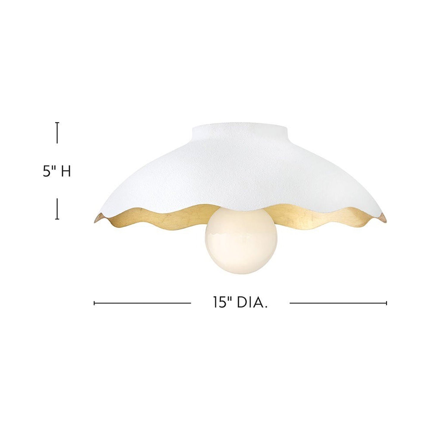 Darla Flush Mount Ceiling Light - line drawing.