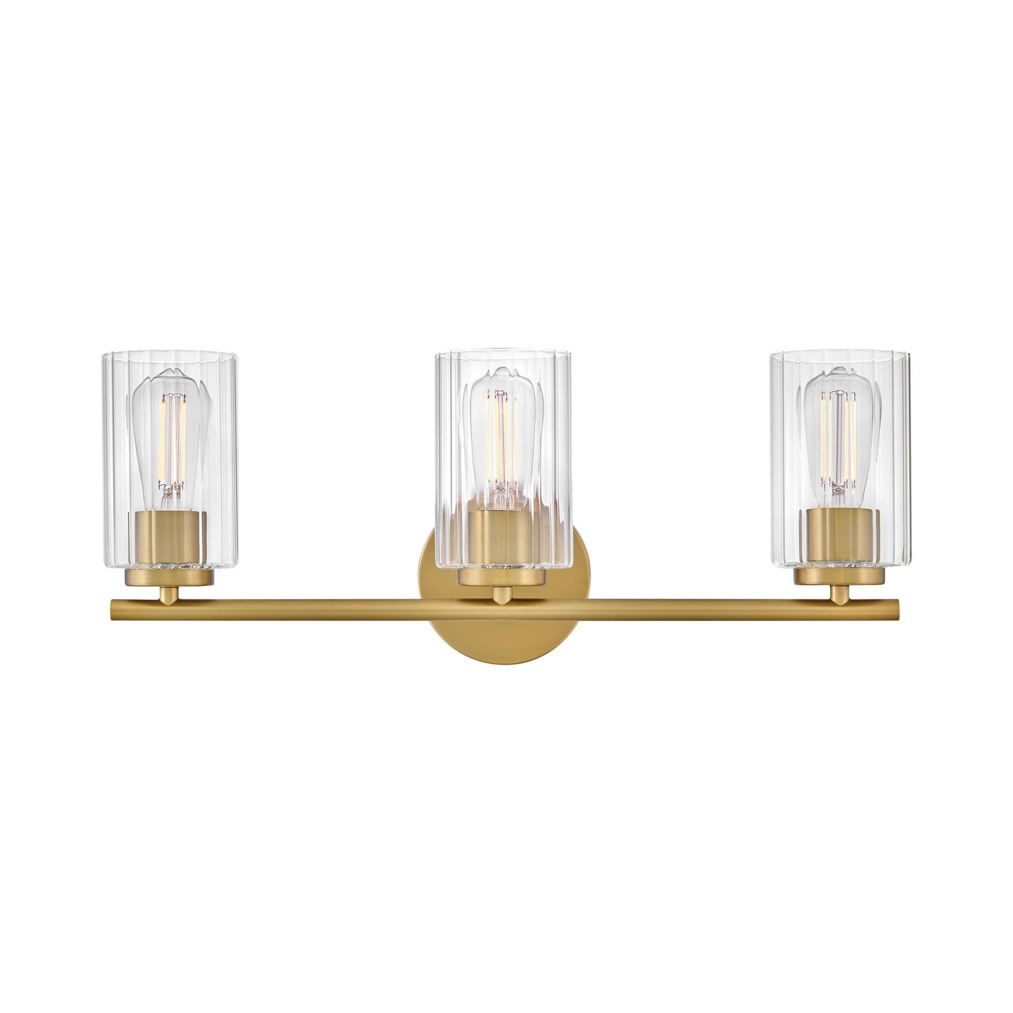 Leta Bath Vanity Light in Lacquered Brass (3-Light).
