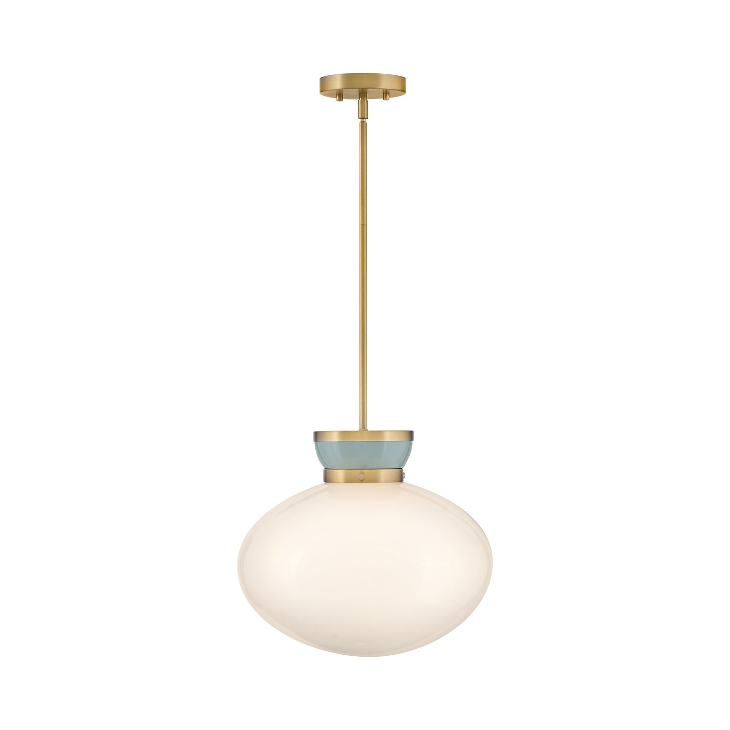 Lucy Pendant Light in Lacquered Brass.