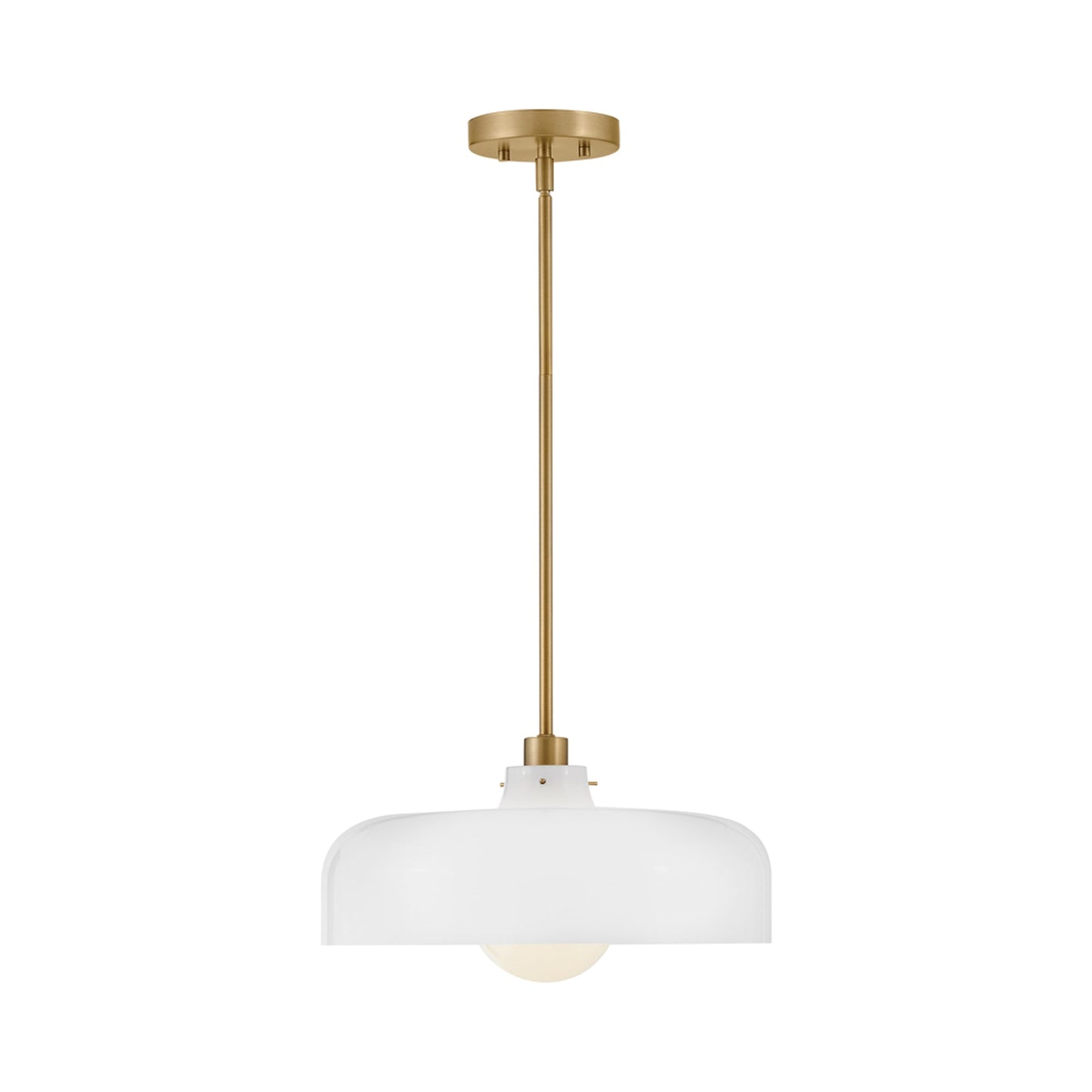 Maisie Pendant Light in Lacquered Brass (White Glass).