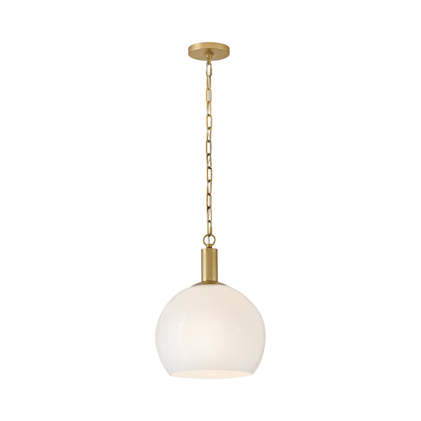 Rivi Pendant Light in Lacquered Brass.