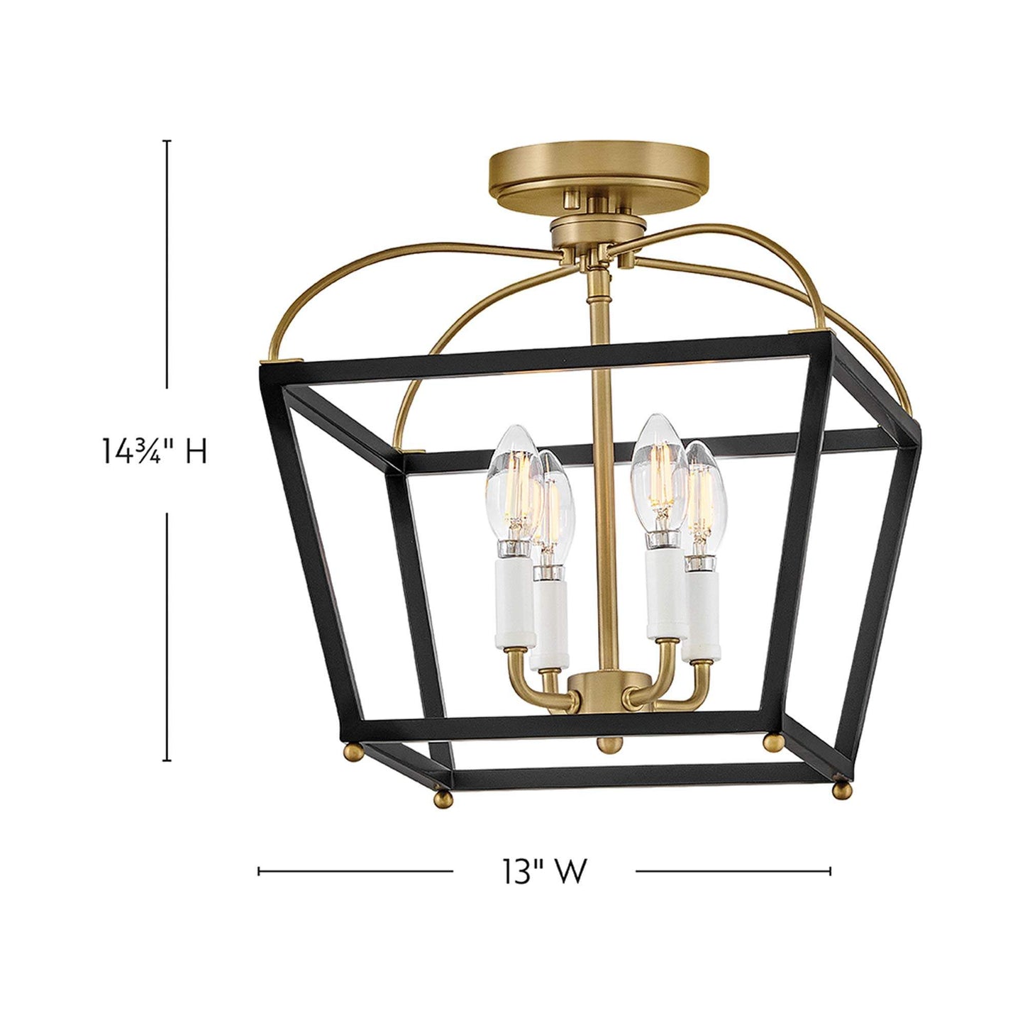 Tate Semi Flush Mount Ceiling Light - line-drawing.