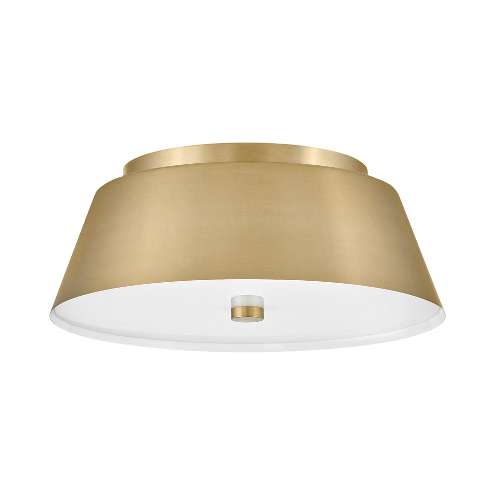 Tess Flush Mount Ceiling Light in Lacquered Brass (14-Inch).