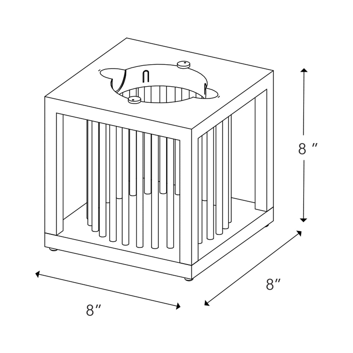 Inka Outdoor Solar LED Table Lamp - line drawing.