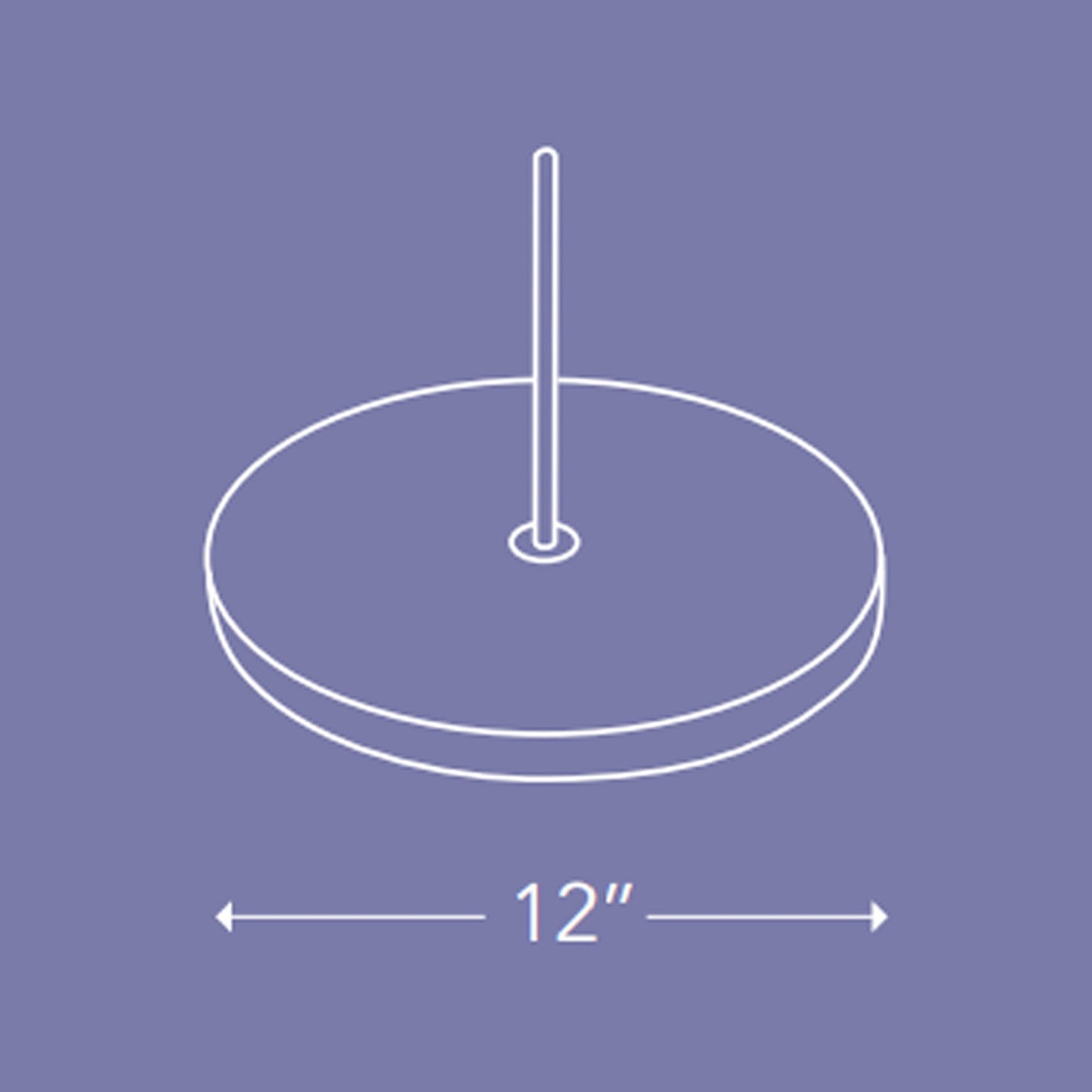 Lanai Outdoor Solar Torch Light Base - line drawing.