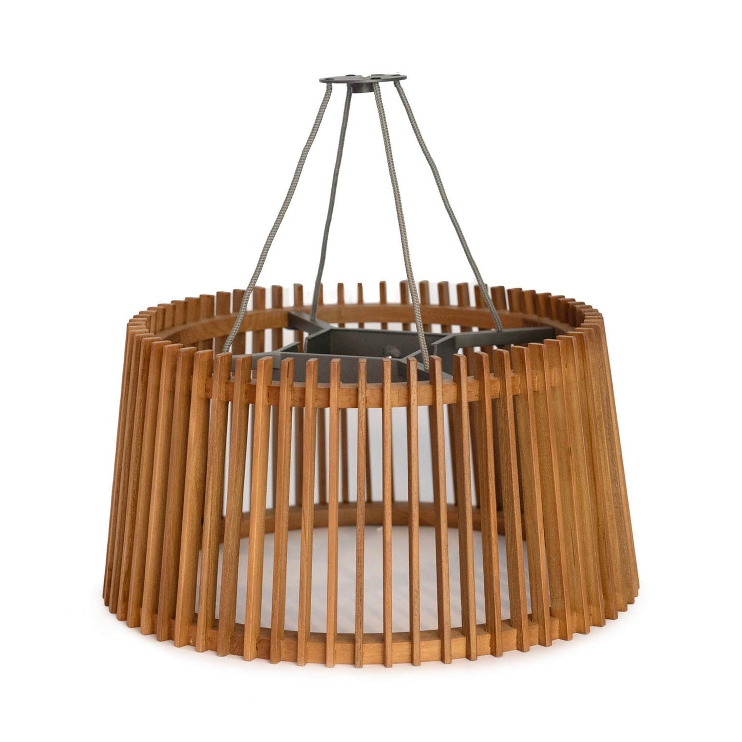 Muse Pendulum Outdoor Solar LED Pendant Light in Teak.