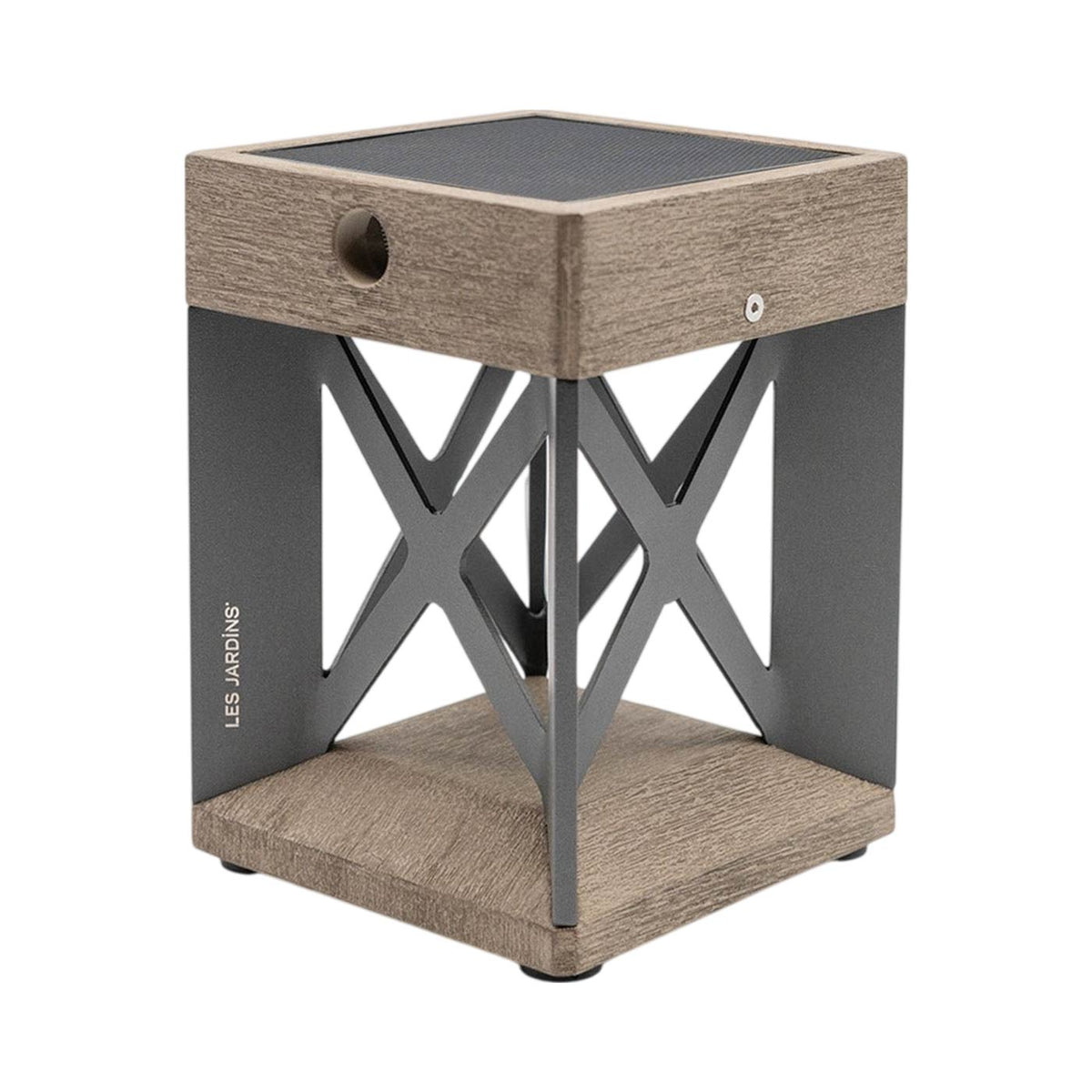 Soho Outdoor Solar LED Table Lamp in Weathered Teak.