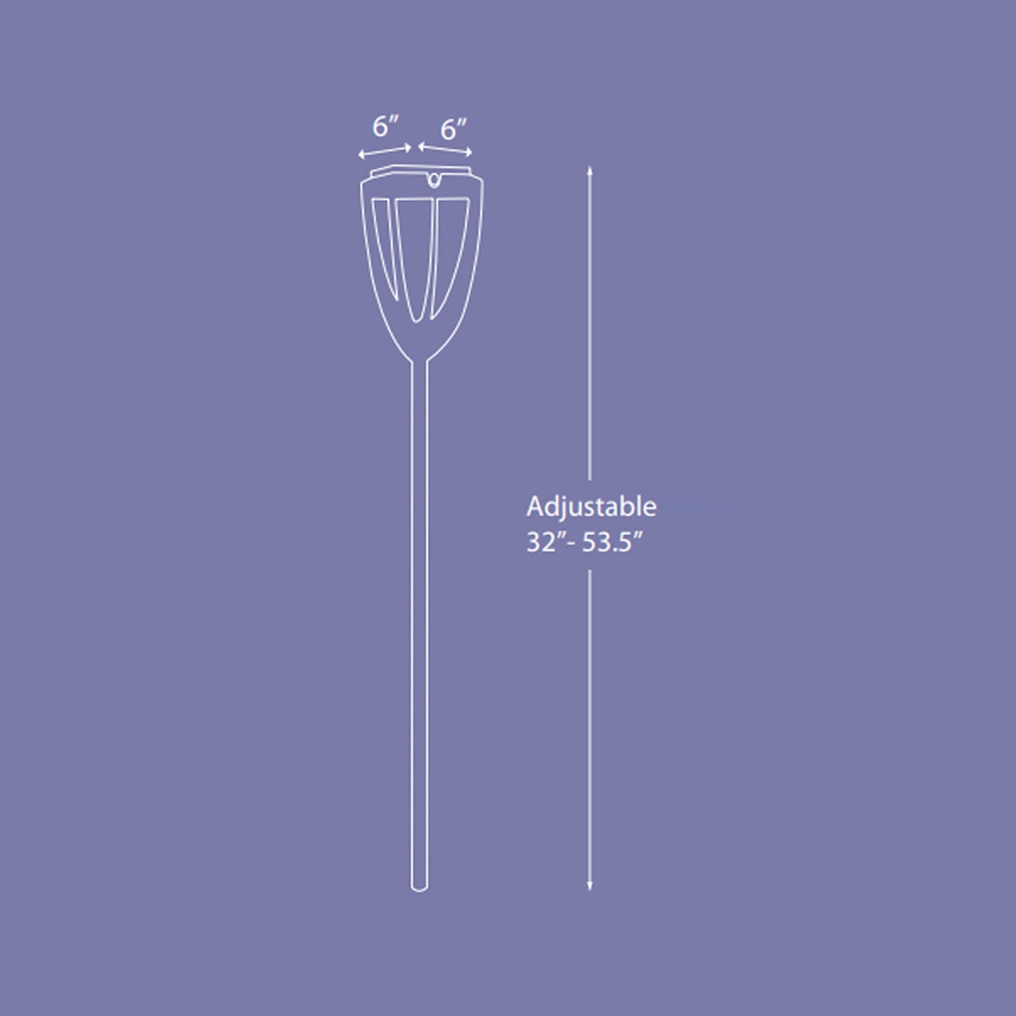 Tulip Outdoor Solar LED Torch Light - line drawing.