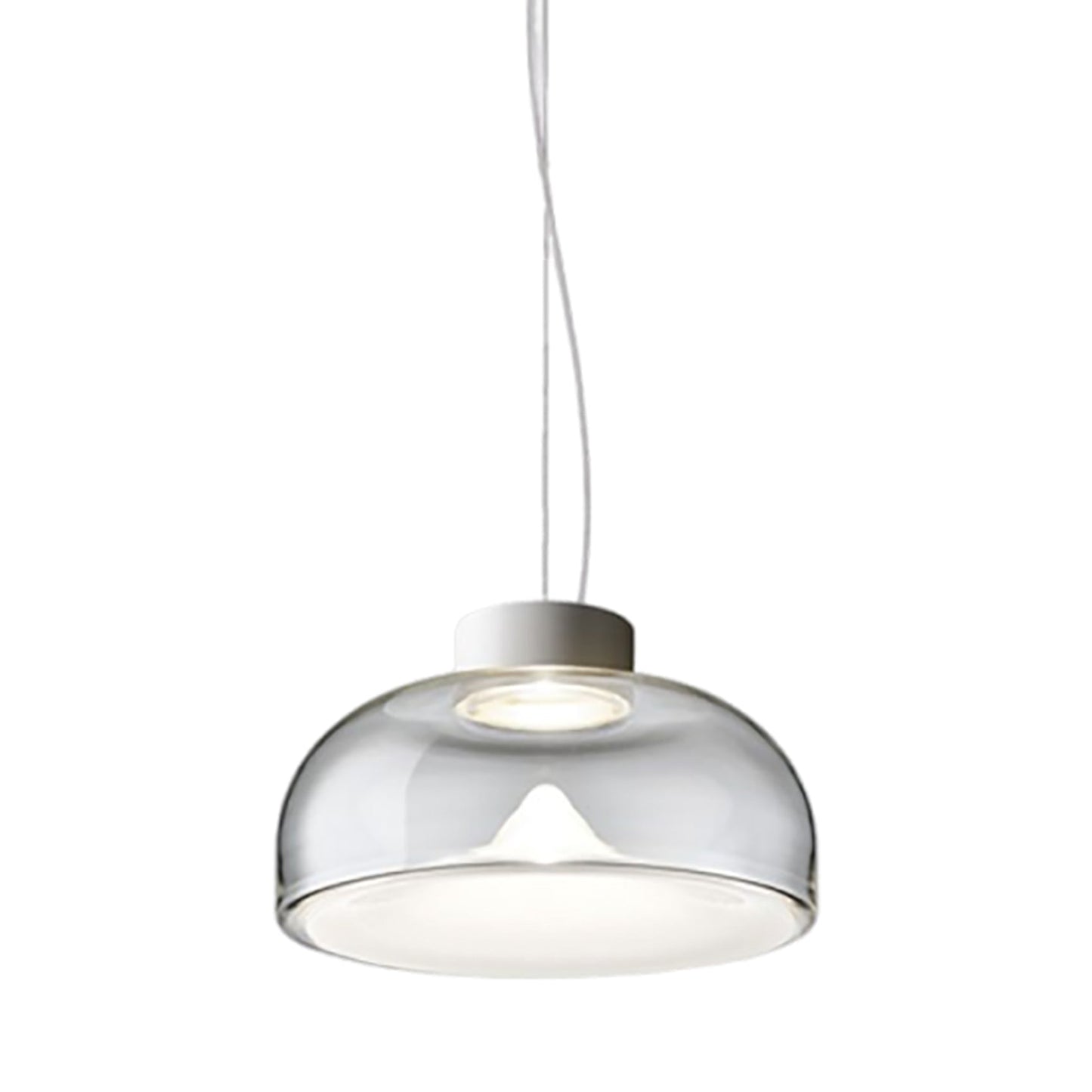 Aella LED Pendant Light in Transparent With White Spot/Matte White (Large).
