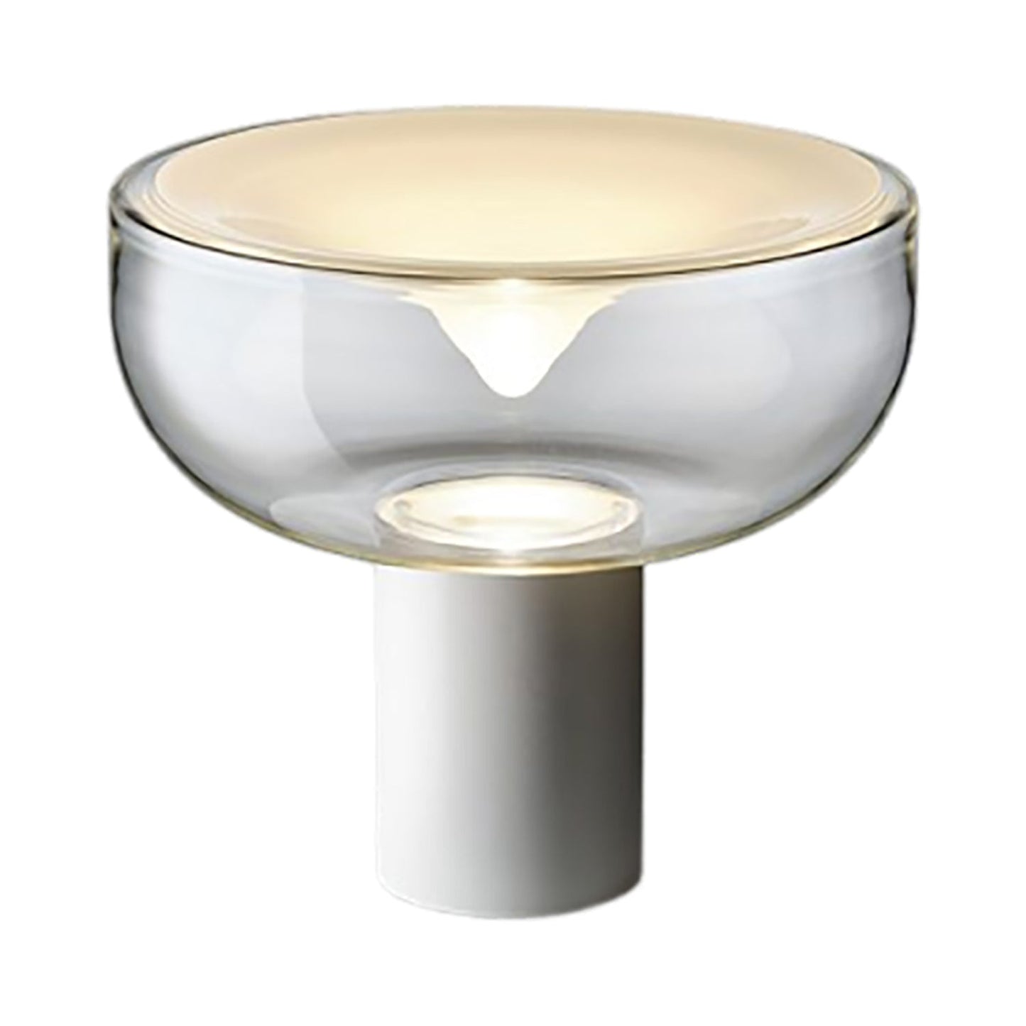 Aella LED Table Lamp in Transparent With White Spot/Matte White (Large).