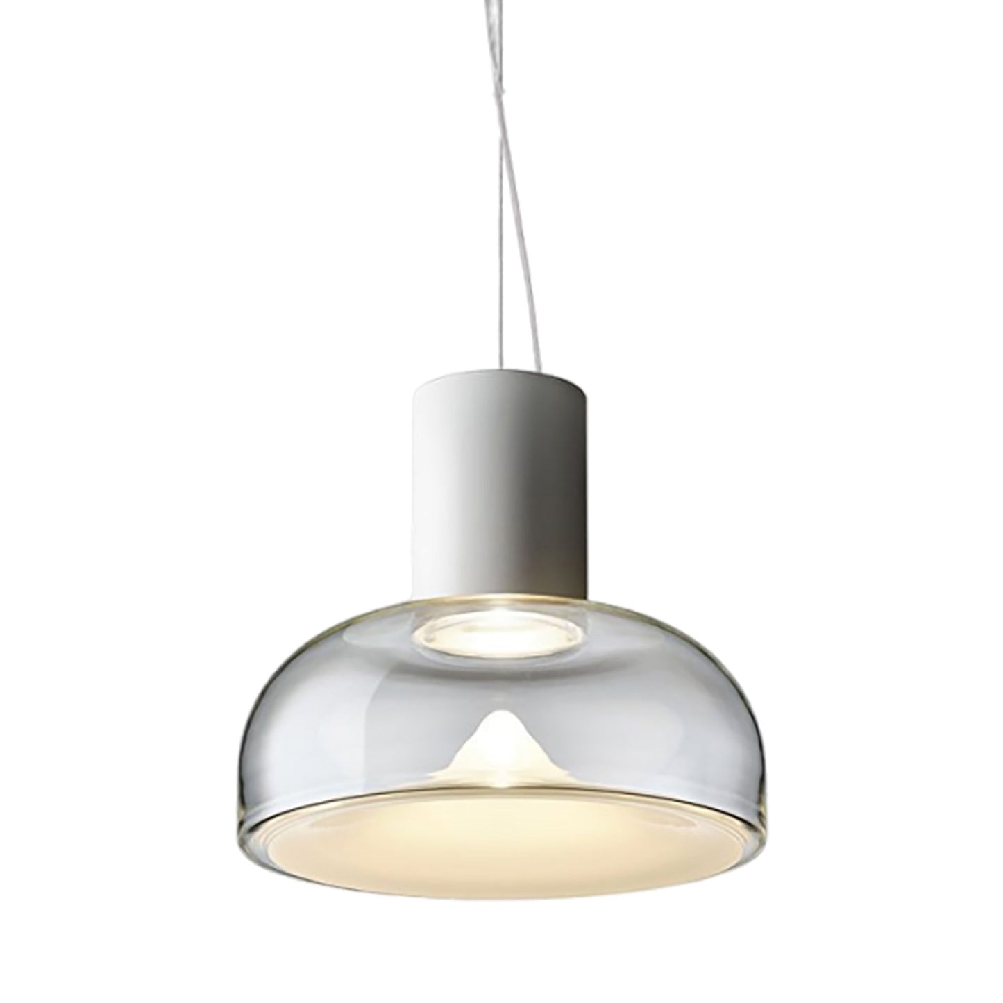 Aella SL LED Neck Pendant Light in Transparent With White Spot/Matte White (Large).