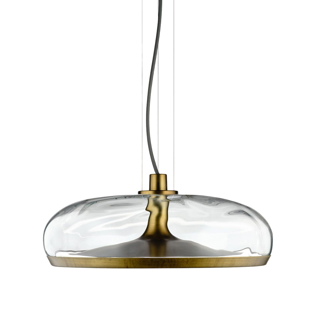Aurelia LED Pendant Light in Transparent Water Effect/Vintage Brass (Large).