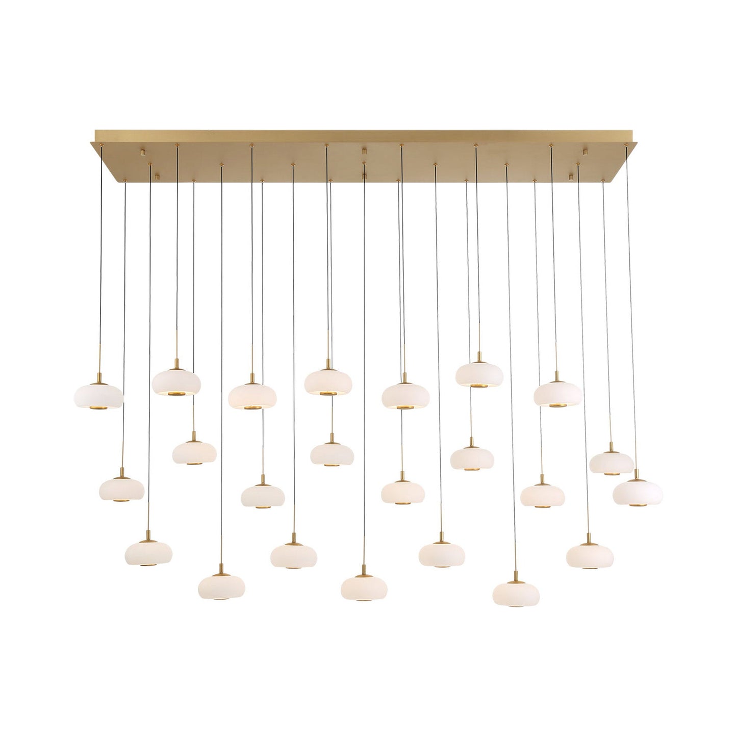 Adelfia Rectangular LED Chandelier in Painted Antique Brass (23-Light).