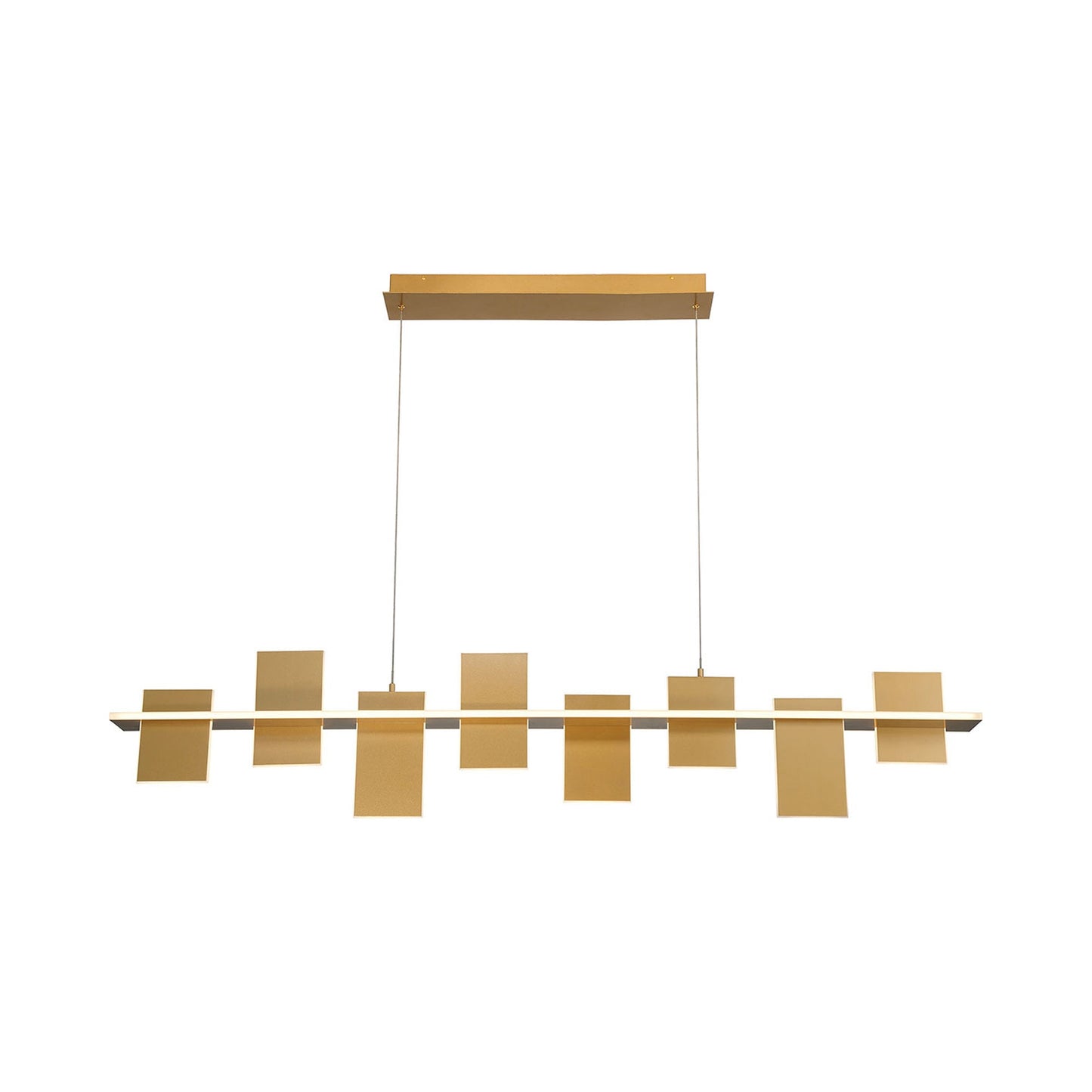 Affilato Linear LED Chandelier in Satin Brass (8-Light).