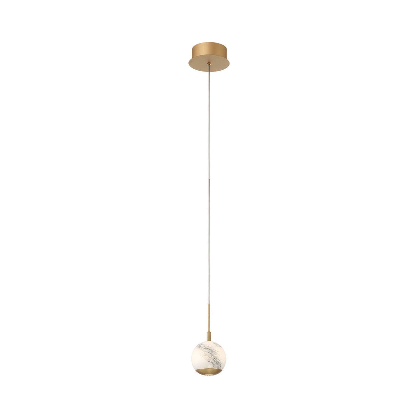 Baveno LED Pendant Light in Painted Antique Brass.