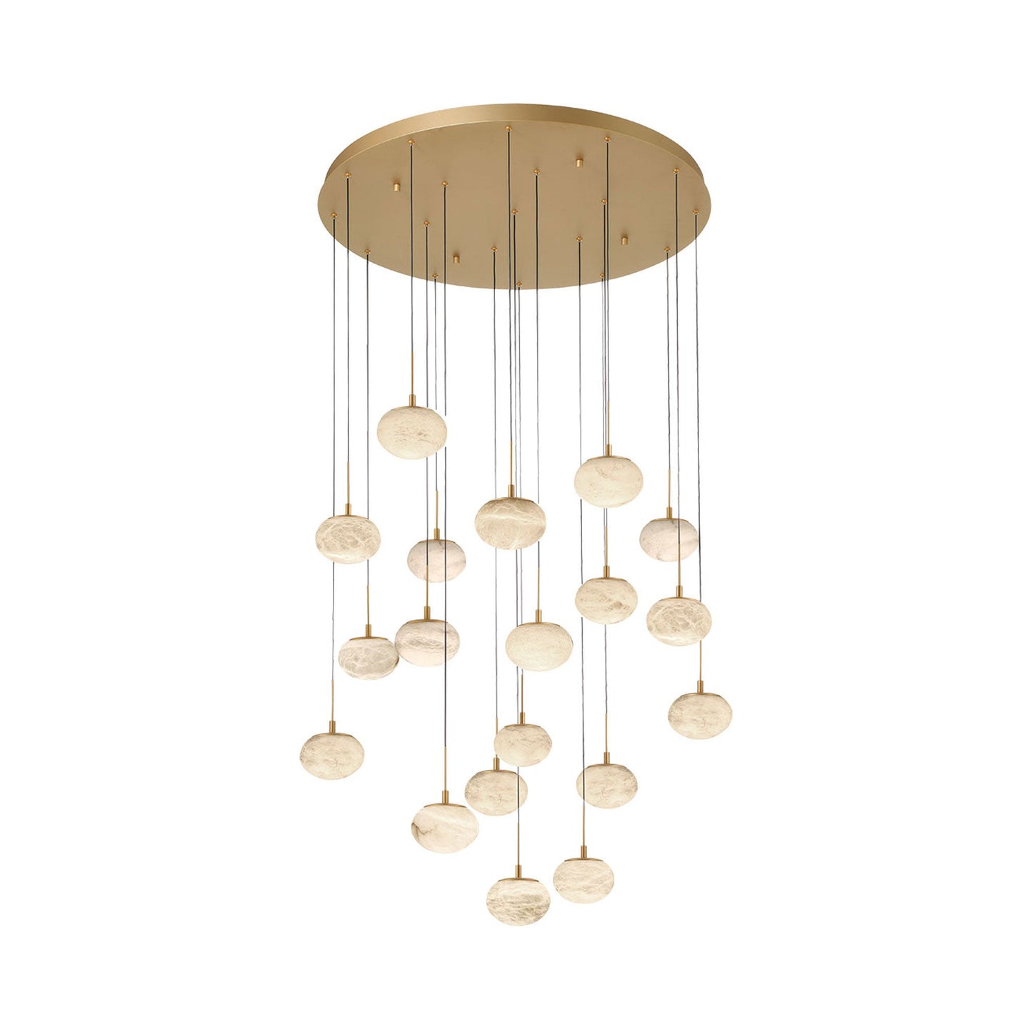 Calcolo Multi Light LED Pendant Light in Painted Antique Brass (19-Light).