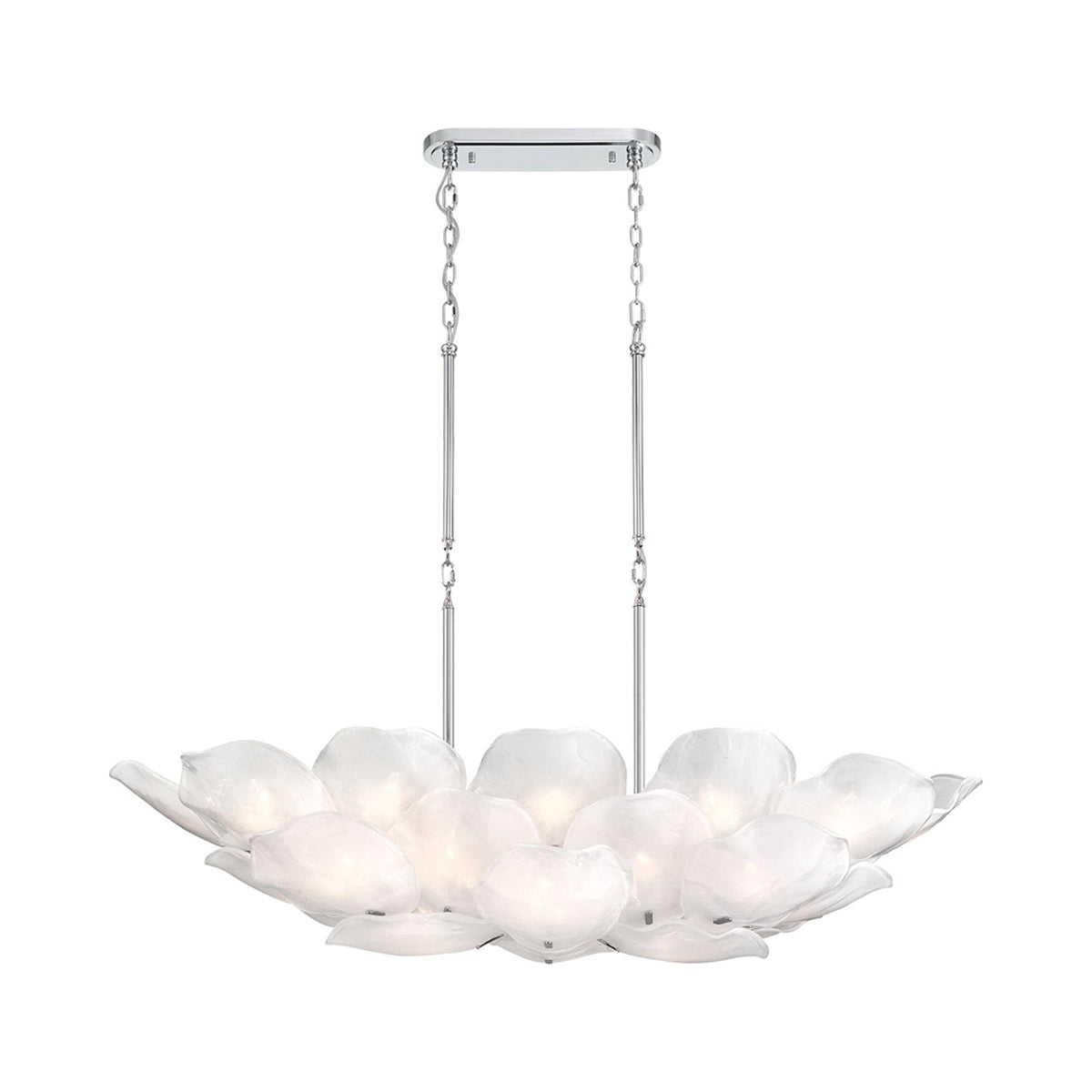 Corato Linear Chandelier in Chrome/Translucent White (26-Light).