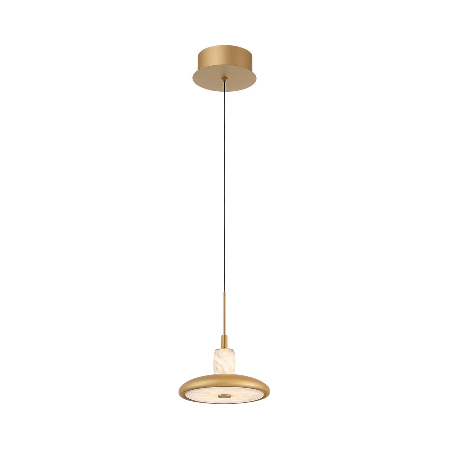 Mantova LED Pendant Light in Painted Antique Brass.