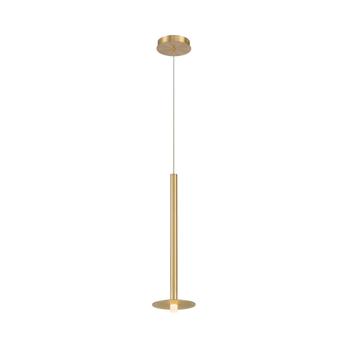 Piatto LED Pendant Light in Plated Brushed Gold.