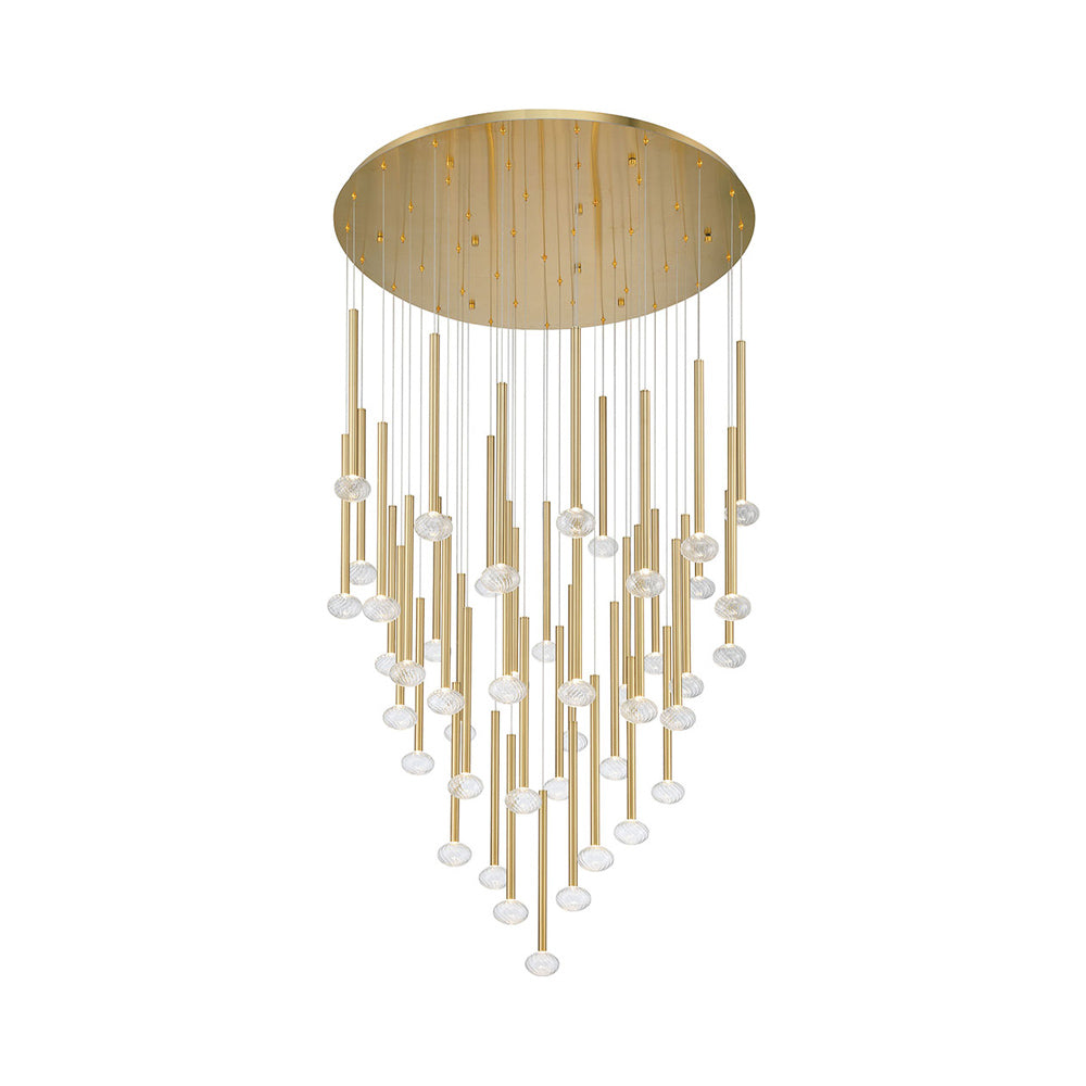 Soffio Round LED Chandelier in Plated Brushed Gold (44-Light).