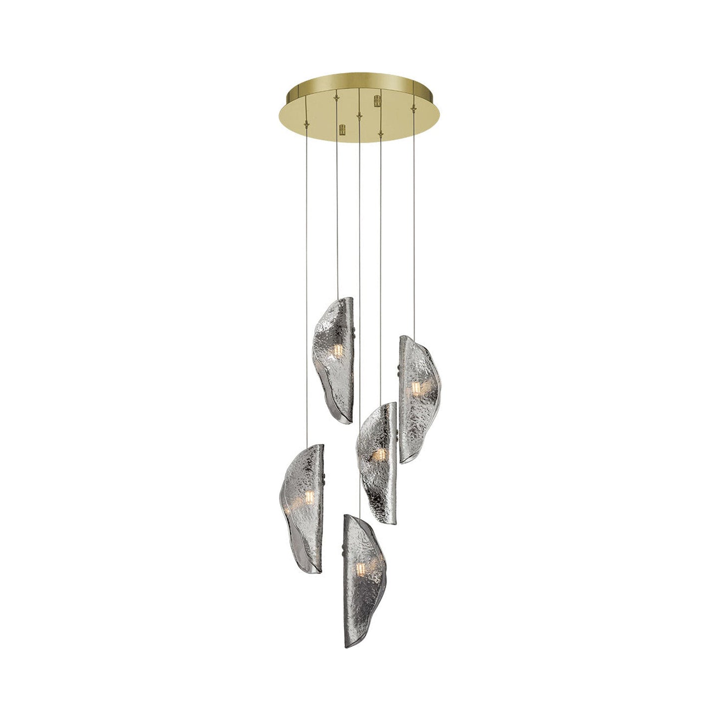 Sorrento Multi Light Pendant Light in Gold/Smoke (5-Light).