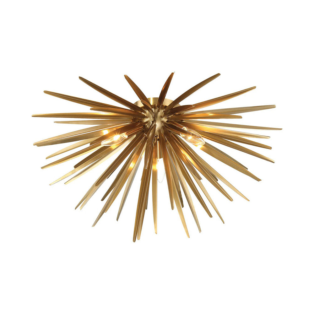 Trapani Flush Mount Ceiling Light in Soft Brass.
