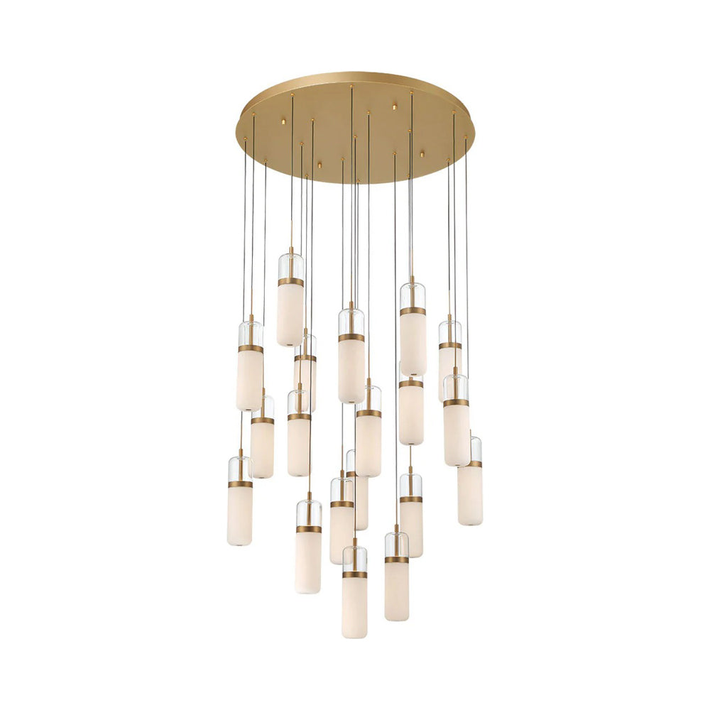 Verona Multi Light LED Pendant Light in Painted Antique Brass (19-Light).