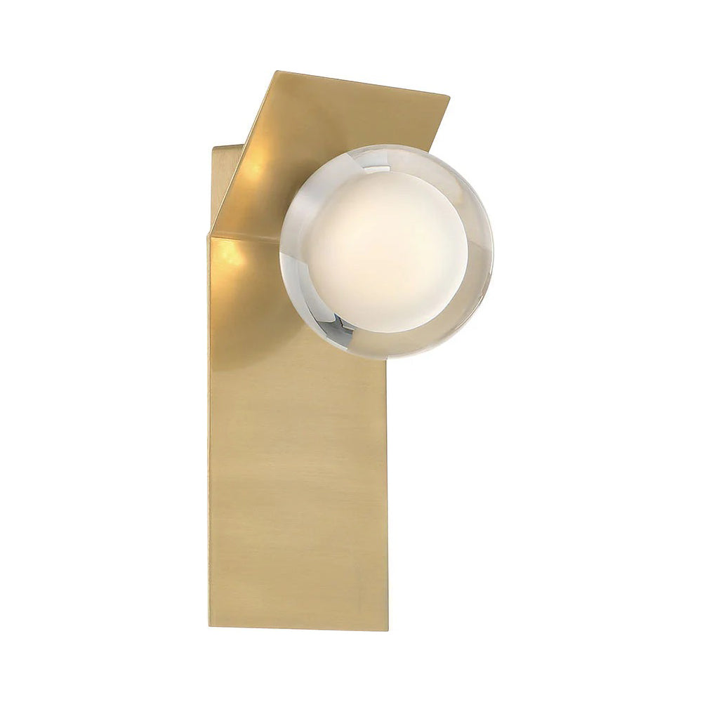 Vinci Vertical LED Wall Light in Soft Brass.